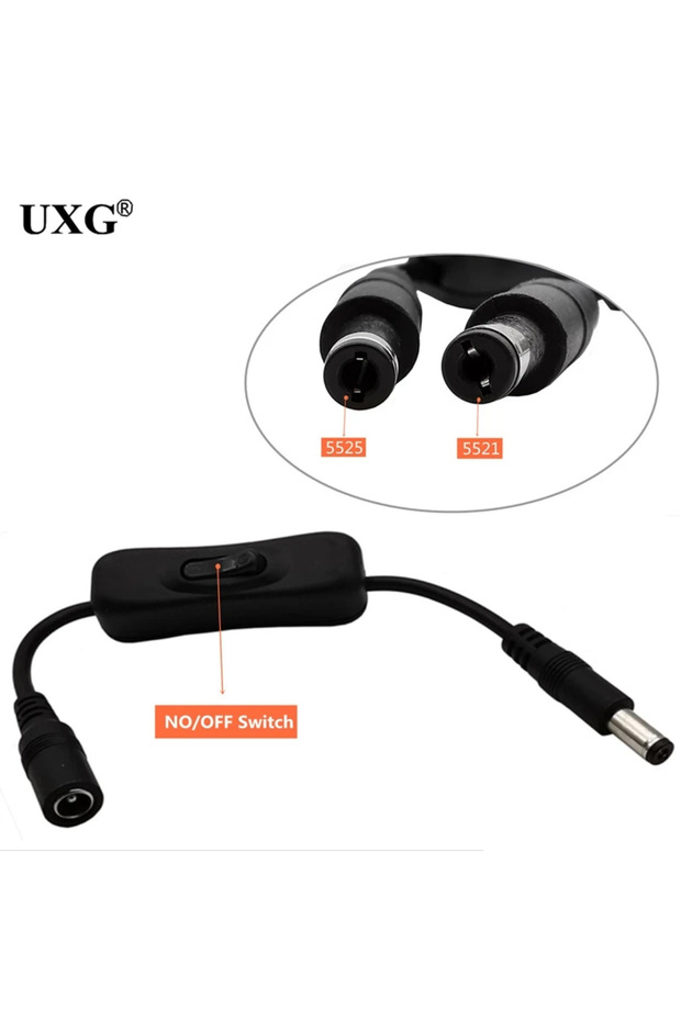 0.2M 5.5x2.1mm DC 5.5mm X 2.1mm 2.5mm Male To Female Power Cord Extension Cable 3A Cable With On