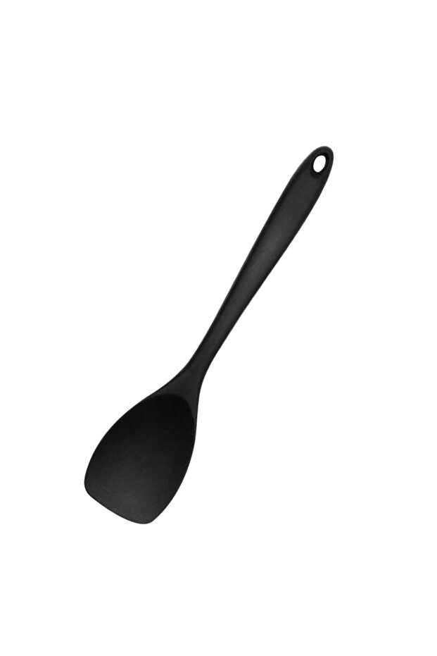 Black Food Grade Silicone Spoon Spatula Heat Resistant Cooking Spoon Flexible Nonstick Baking Scrape