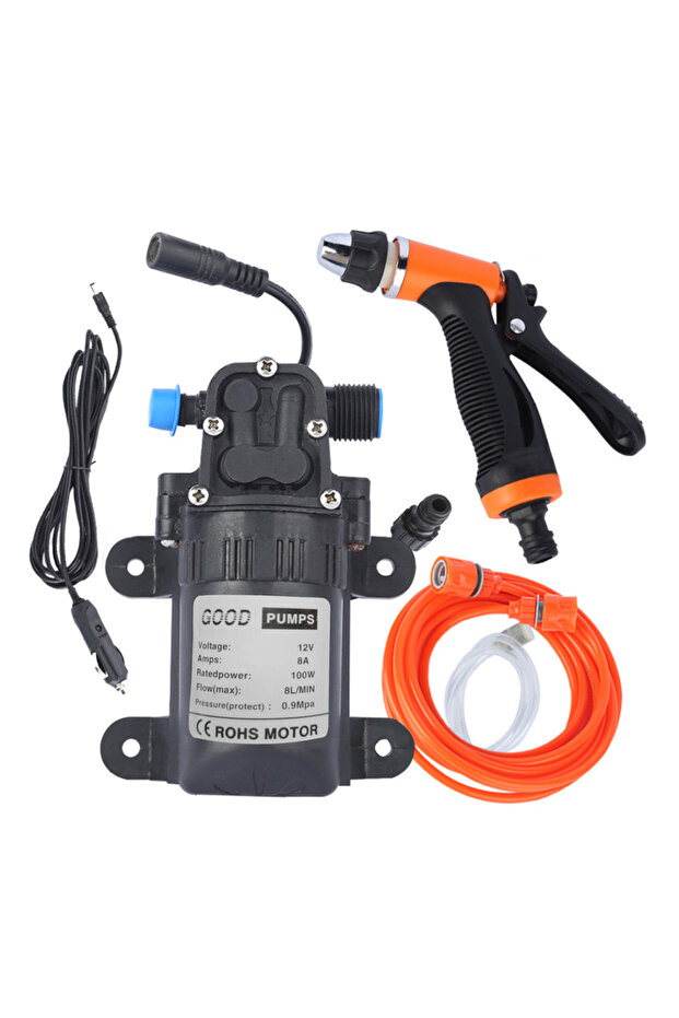 12V Electric High Pressure Car Washing Machine Kit with Wash Sprayer 2 Modes Power Cable And Hose...