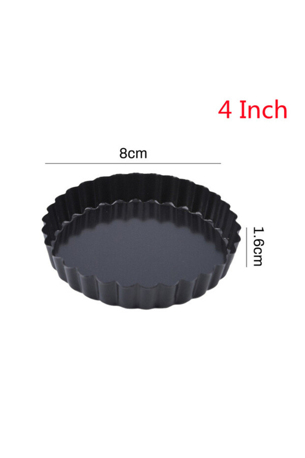 4 INCH Baking Cake Molds Non-Stick Tart Quiche Pans Pan with Removable Bottom Pie Pizza Mould Cup Ba
