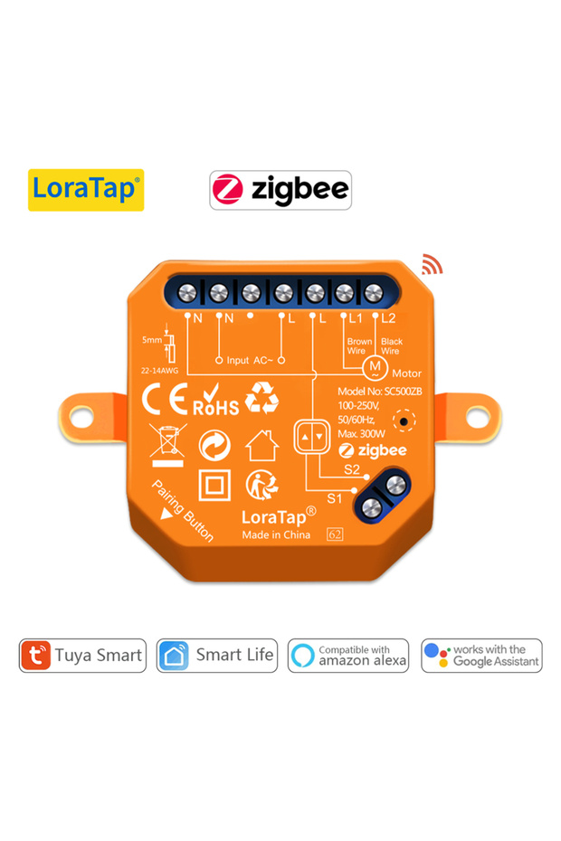 ZigBee Module LoraTap ZigBee Shutter Switch Module Electric Motorized Curtain Blind Tuya Smart Life