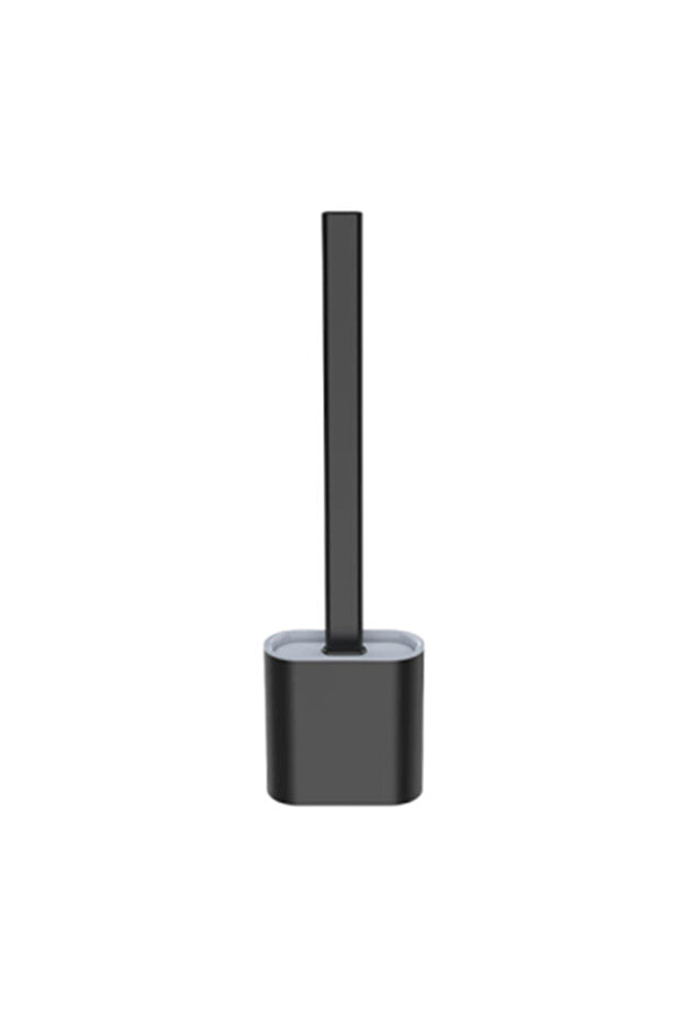 Black Floor/Wall-Mounted Toilet Cleaning Brush With Rack Flexible Cleaning Brush Storage Rack For Ho