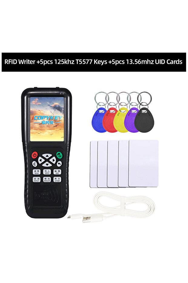 قارئ/كاتب بطاقات ذكية بتقنية NFC وناسخ RFID بتردد 125 كيلوهرتز و13.56 ميجاهرتز، مفتاح 5T5577، بطاقة 5UID، مبرمج USB