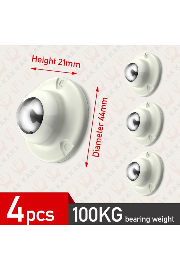 White 4pcs KAK 4PCS Self-Adhesive Caster Wheels 100KG Heavy Duty Stainless Steel Universal Pulley 36