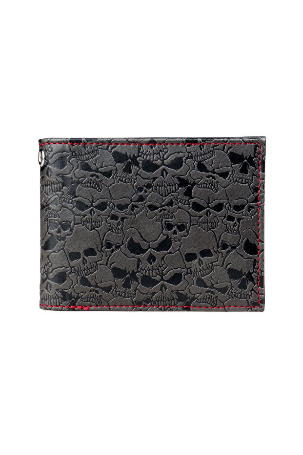 A0025 Skull Double Fold Wallet ，Versatile Holder