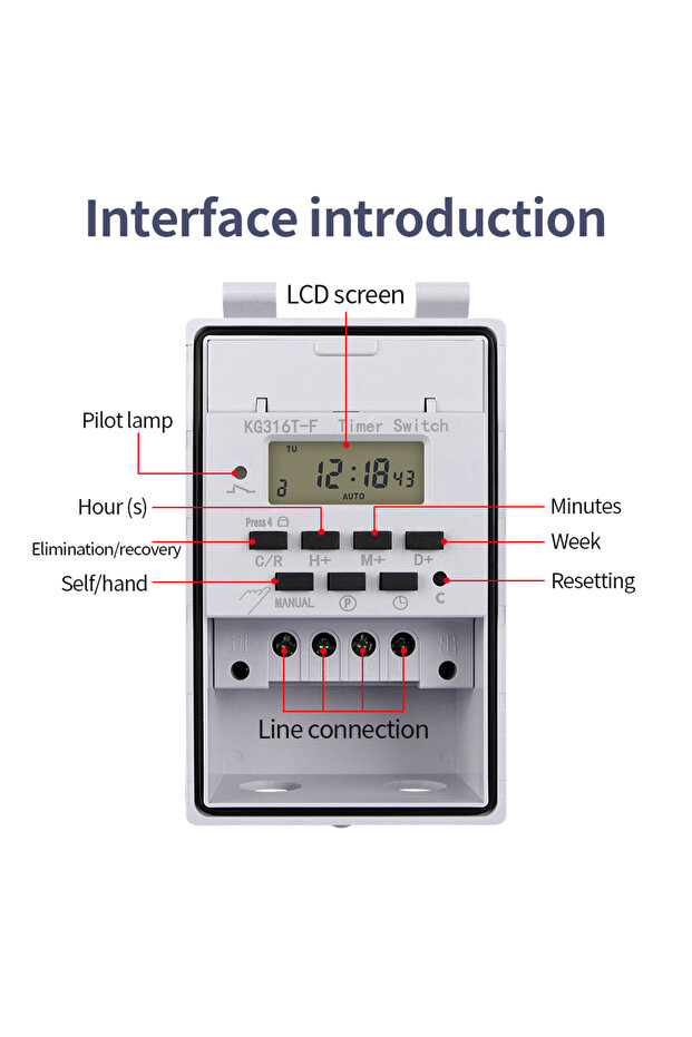 Automatic Digital Timer Switch Relay 168 Hours Weekly 7 Days Programmable Timer Controllor With O... - 4