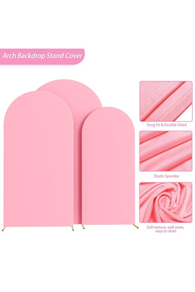 100x200cm Pink 6ft 6.6ft 7.2ft Wedding Pink Arch Cover 2 Sided Spandex Fitted Fabric Arch Backdrop f