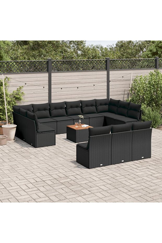 Garden Sofa Set | Black | Poly Rattan | Large | Modular | Garden Sofa Set