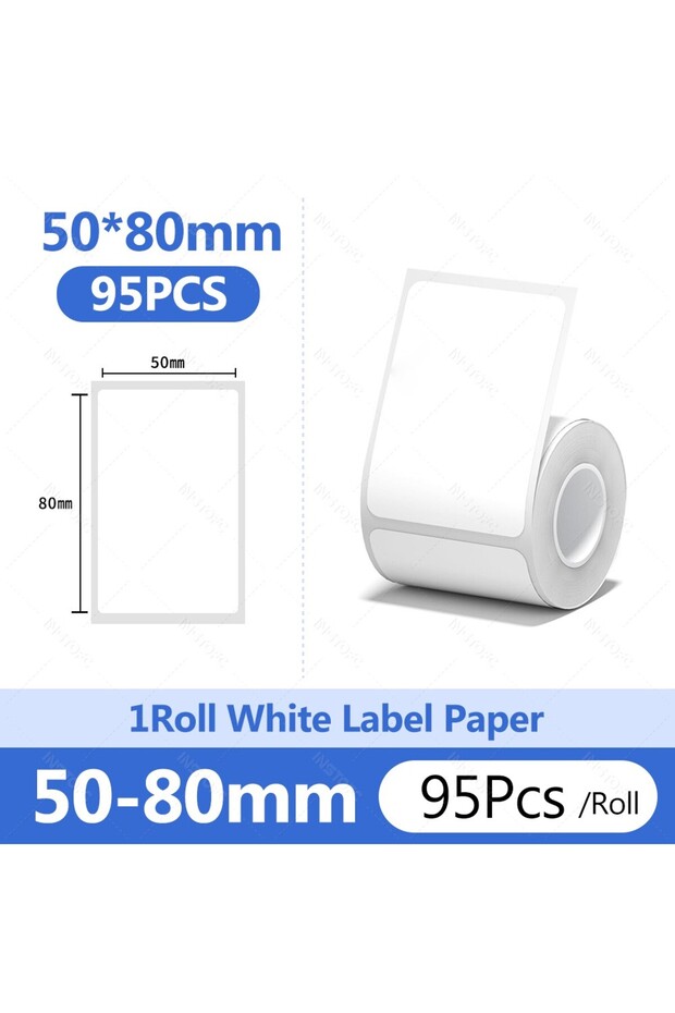 ملصق أبيض أصلي من Niimbot B21/B1/B3S/B31، مقاس 50×80 مم، شفاف، كبير الحجم، ذاتي اللصق