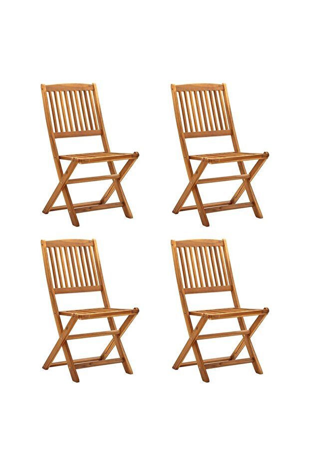 Folding Outdoor Chairs 4 pcs Solid Acacia Wood