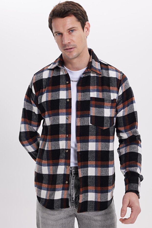 Men's Regular Fit Comfortable Cut Winter Plaid Lumberjack Shirt