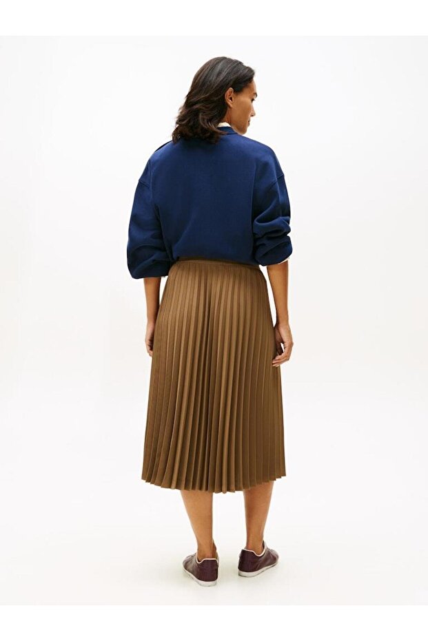 FLUID PLEATED PULL ON MIDI SKIRT - 3