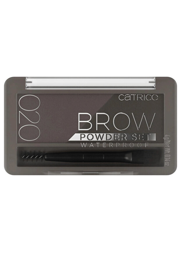 Waterproof Brow Powder Set With Brush And Spoolie Tool- 020 Ash Brown