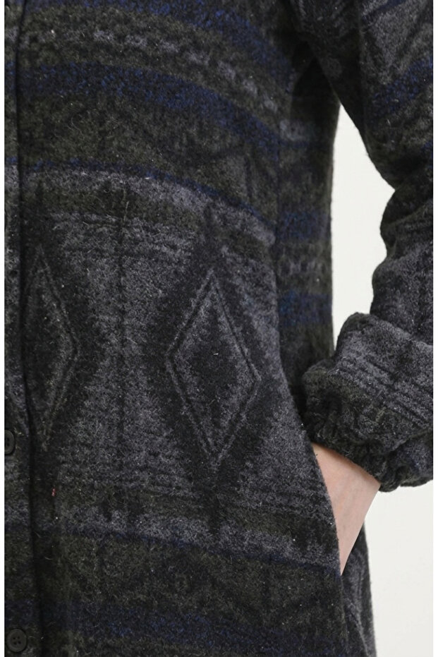 قبعة موسمي بأزرار ذات نمط عرقي 2500-05 كاكي أنثراسايت - 7