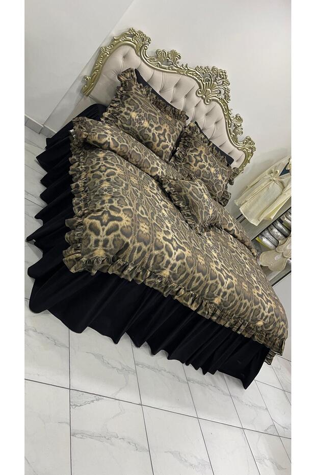 5D Double Size Bedding Set with Skirt, Fluffy Sheets and Duvet Cover, Full Set of 6 Pieces Bedding Set