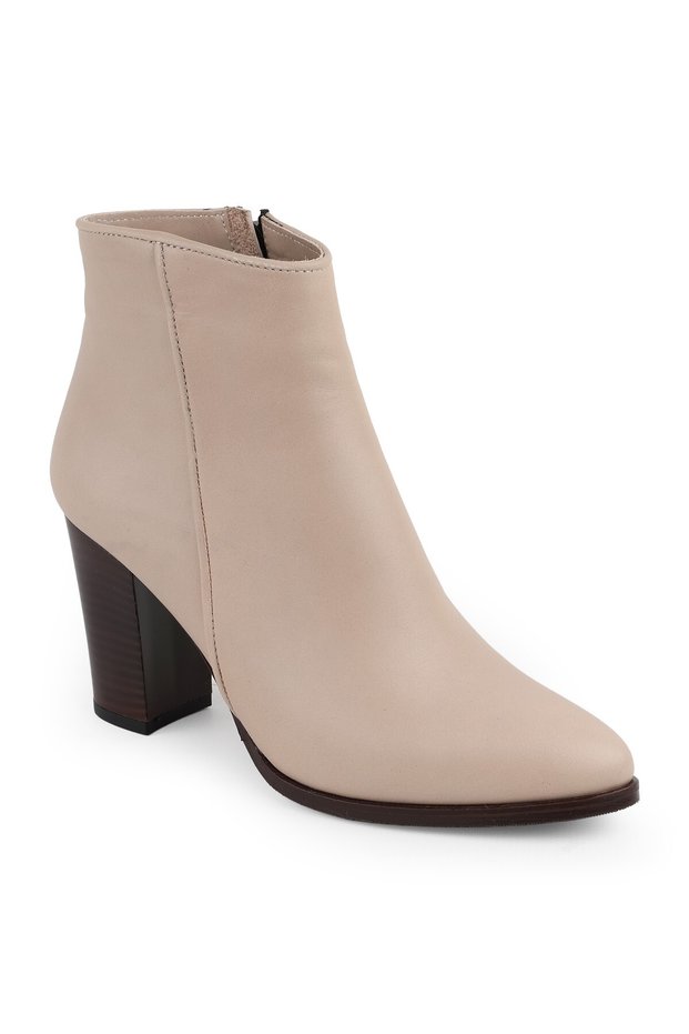 Women's Ankle Length Heeled Boots – Side Zipper, Block Heel, Non-Slip Sole, Casual Stylish L065.235