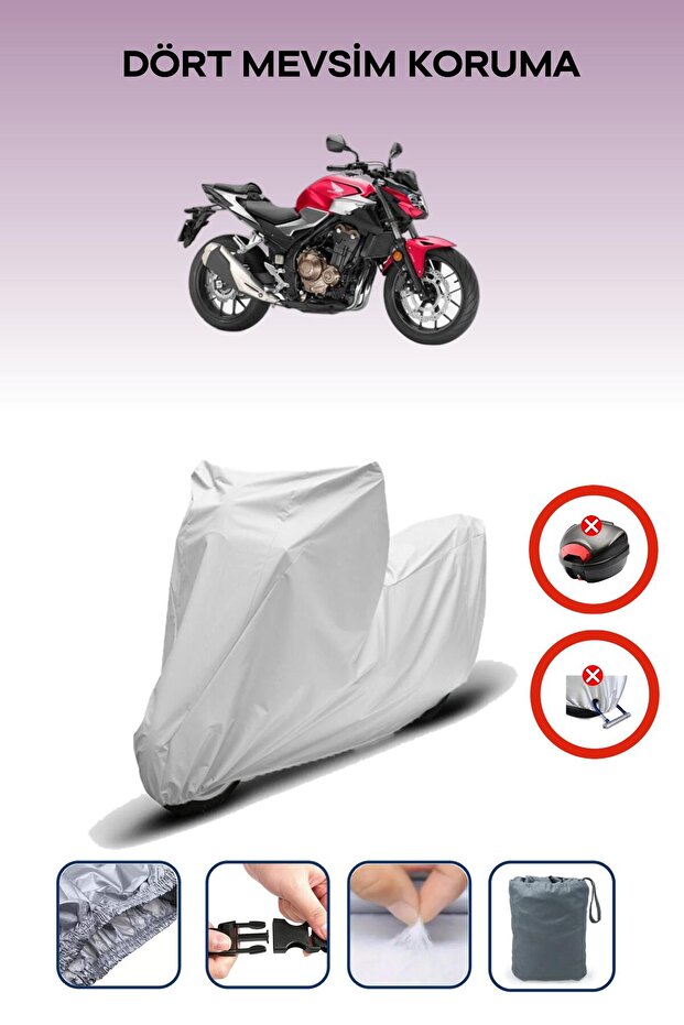 Gray Rear Bag Lock Incompatible Honda Cbf 500 Compatible Motorcycle Tarpaulin, 4 Seasons