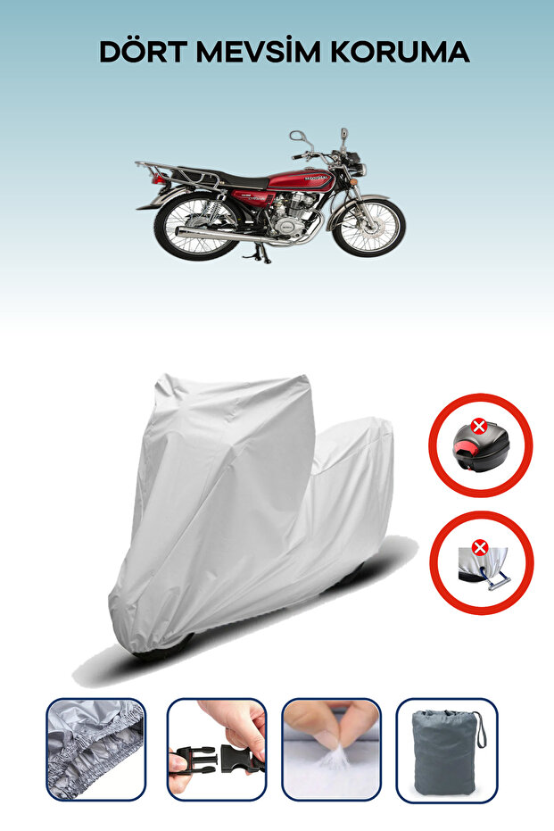 Gray Rear Bag Lock Incompatible Mondial 150 Masti Compatible Motorcycle Tarpaulin, 4 Seasons