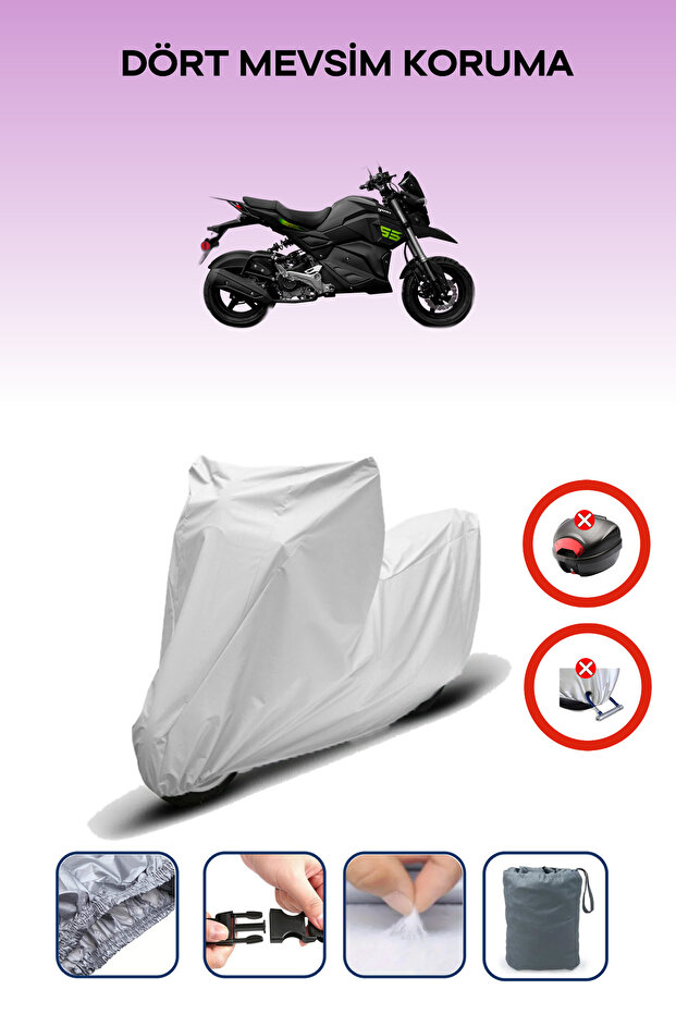 Gray Rear Bag Lock Incompatible Yuki Hammer 50 Compatible Motorcycle Tarpaulin, 4 Seasons