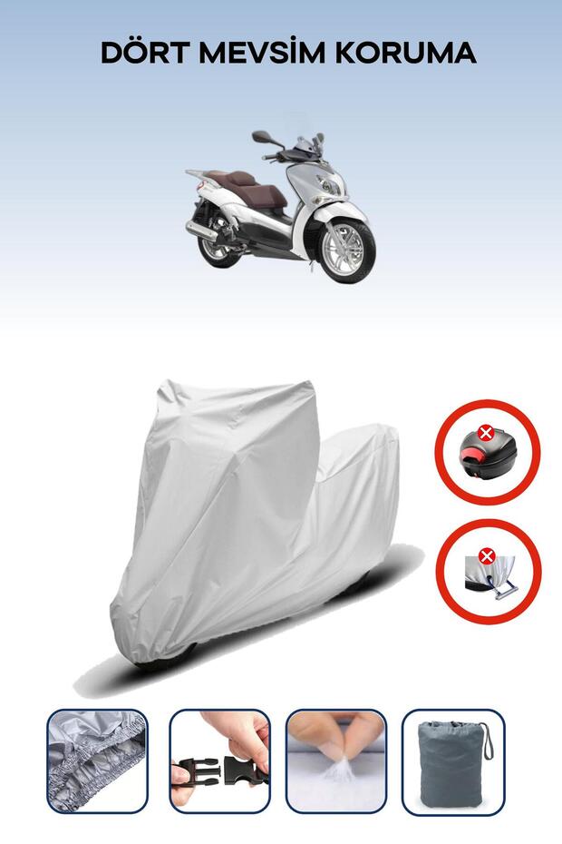 Gray Rear Bag Lock Incompatible Yamaha X-City 250 Compatible Motorcycle Tarpaulin, 4 Seasons