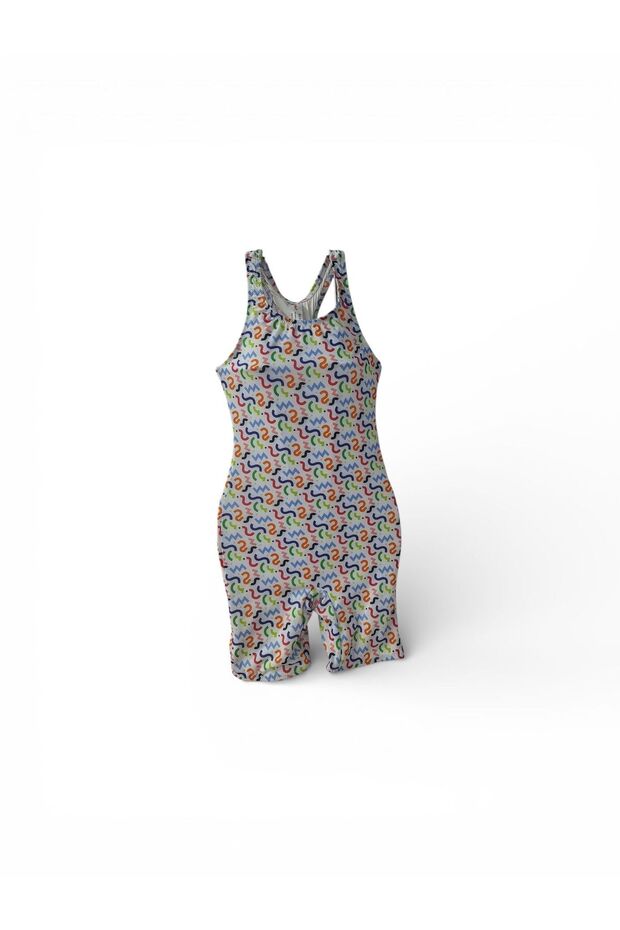 Girl's Wavy Shorts Swimsuit