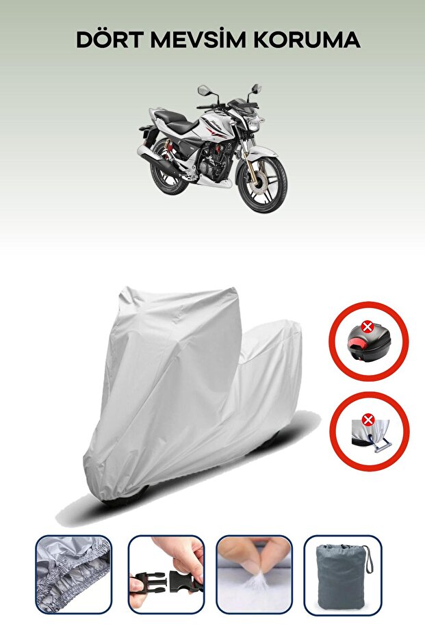 Gray Rear Bag Lock Incompatible with Hero T-Sport Compatible Motorcycle Tarpaulin, 4 Seasons