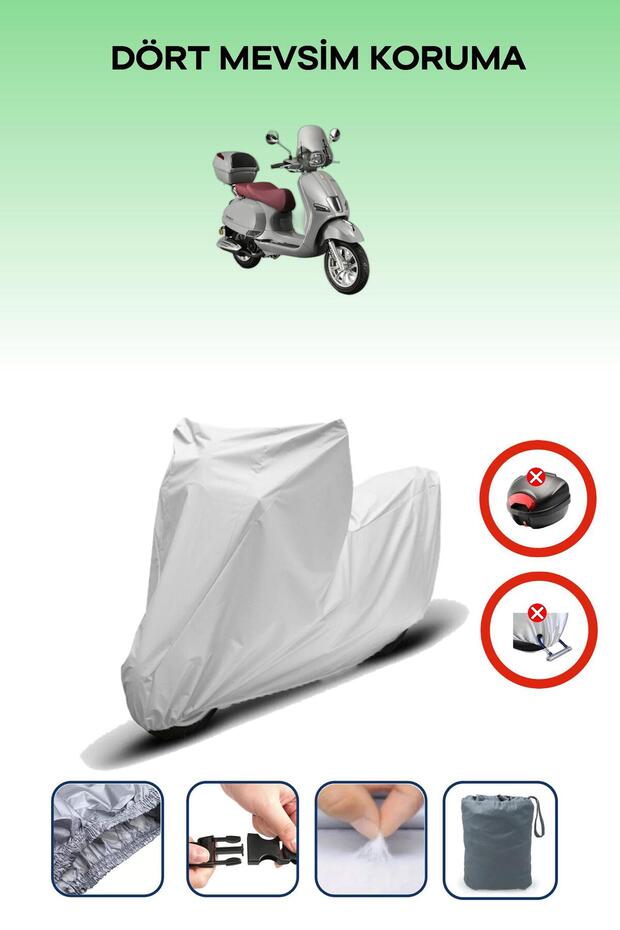 Gray Rear Bag Lock Incompatible with Kuba Bevely 125 Compatible Motorcycle Tarpaulin, 4 Seasons