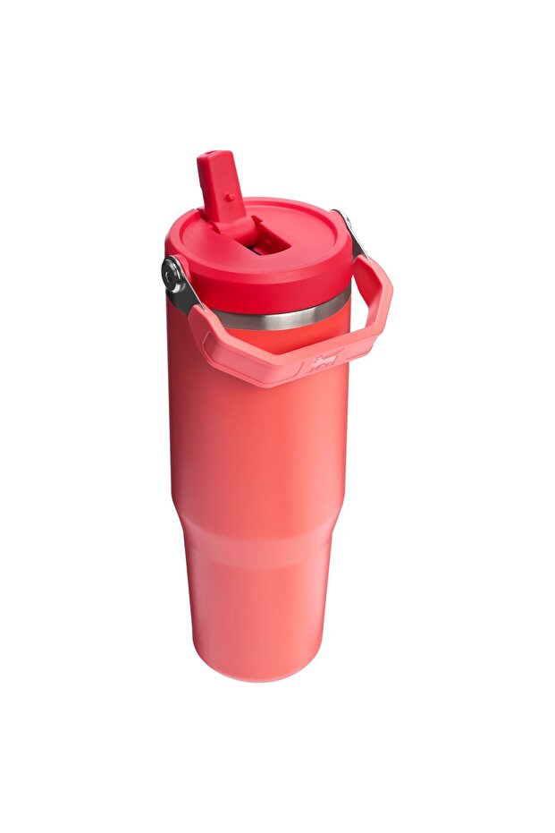 The Iceflow Flip Straw Thermos Cup with Straw 0.89 Lt (30 oz) - Hot Coral - 2