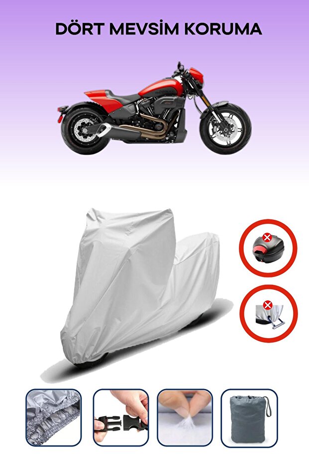 Gray Rear Bag Lock Incompatible Harley-Davidson Softail Fxdr 114 Compatible Motorcycle Canvas
