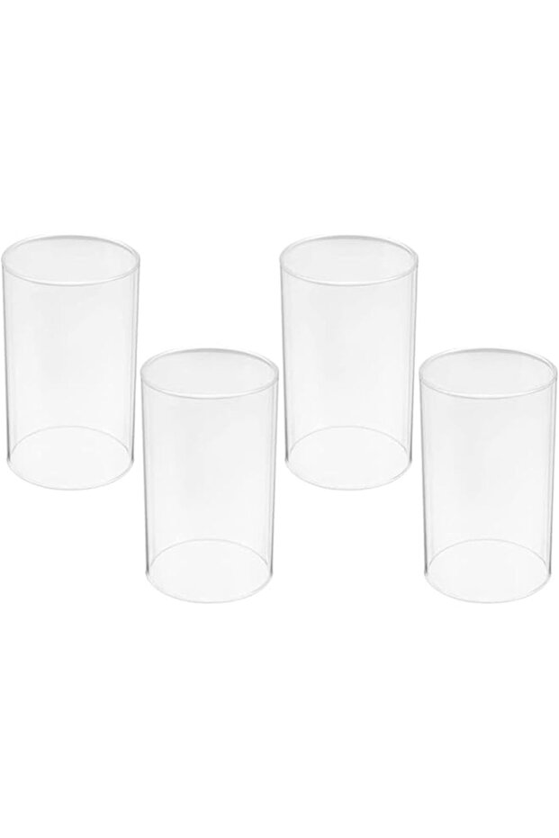 4pcs Clear Glass Hurricane Candle Holder Sleeves 7x10cm