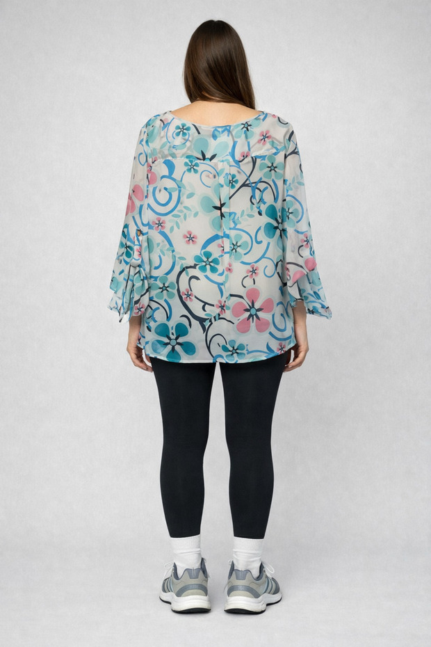 بلوزة منقوشة بالزهور - 2