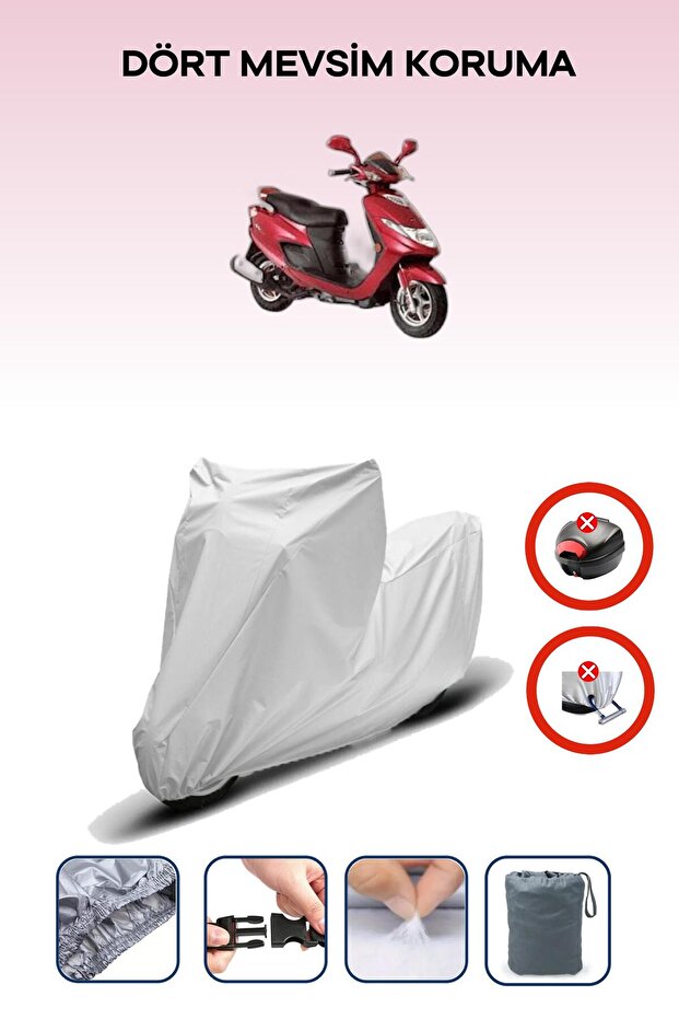 Gray Rear Bag Lock Incompatible with Suzuki an 125 Hk Compatible Motorcycle Tarpaulin, 4 Seasons
