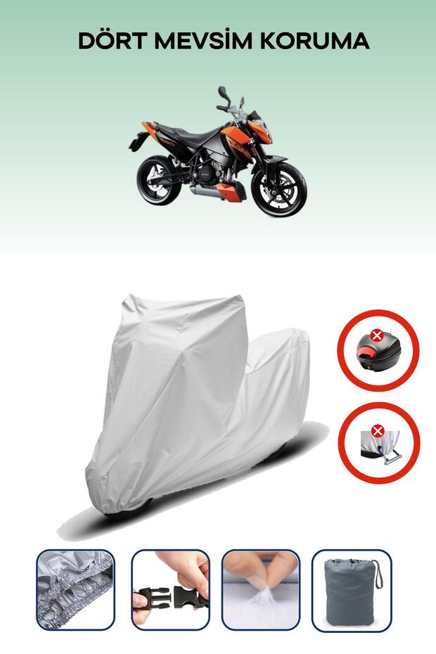 Gray Rear Bag Lock Incompatible Ktm 690 Duke Compatible Motorcycle Tarpaulin, 4 Seasons