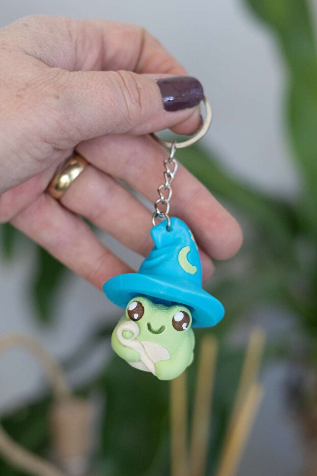 Wizard Frog Clicker Keychain – Cute Wizard Frog Clicking Fidget Keychain