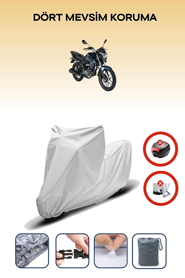Gray Rear Bag Lock Incompatible Rks Rk100-R Sport Compatible Motorcycle Tarpaulin, 4 Seasons