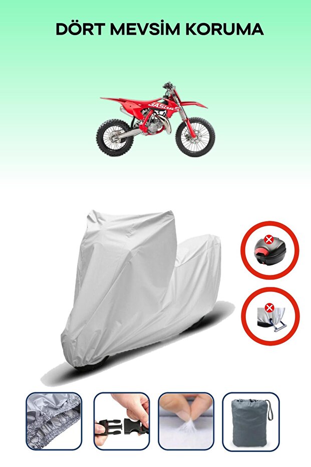 Gray Rear Bag Lock Incompatible Gas Gas Mc 85 Compatible Motorcycle Tarpaulin, 4 Seasons