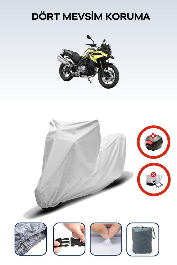 Gray Rear Bag Lock Incompatible with Bmw F 750 Compatible Motorcycle Tarpaulin, 4 Seasons