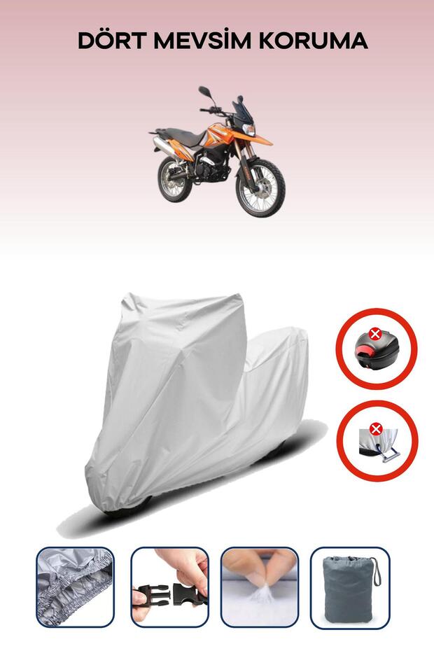 Gray Rear Bag Lock Incompatible with Kadırga Kd-250Gy Compatible Motorcycle Tarpaulin, 4 Seasons