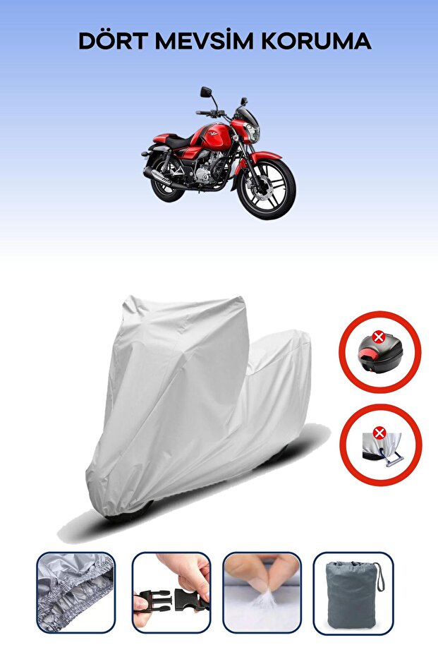 Gray Rear Bag Lock Incompatible with Bajaj V 15 Compatible Motorcycle Tarpaulin, 4 Seasons