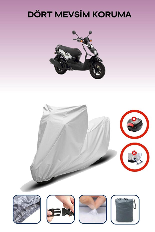 Gray Rear Bag Lock Incompatible with Yamaha Bw's 125 Compatible Motorcycle Tarpaulin, 4 Seasons