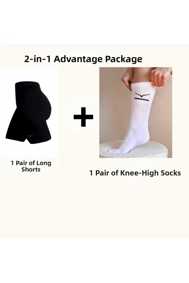 Women&Kids Long Volleyball Fitness Training Shorts and Long Sports Socks