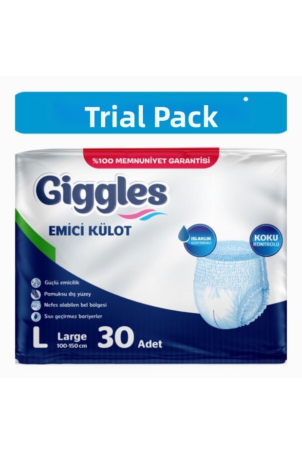 Adult Absorbent Panties Diaper Large Size (Large) Waist Length 100-150cm with Wetness Indicator - 1 Pack 30 Pieces