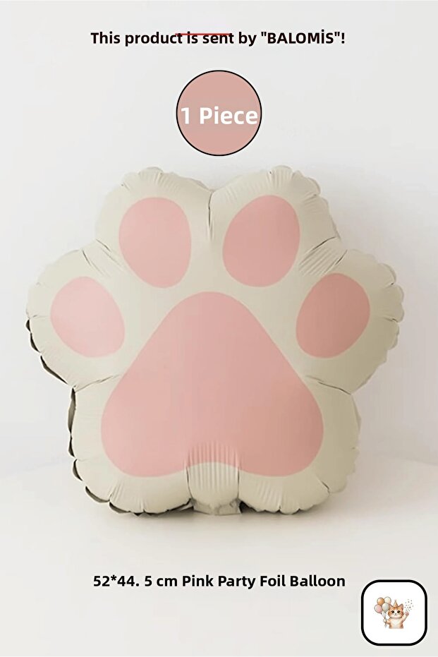 Pink Color Paw Shaped Foil Balloon 52×44.5 cm