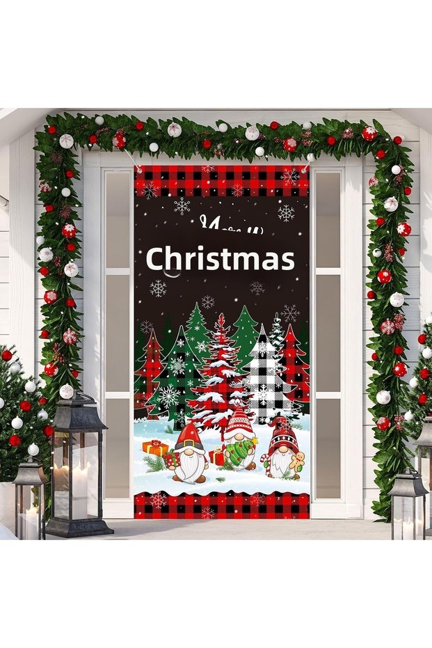 Elastic Door Decoration, Fabric Door Dressing, Christmas Decor, New Year, School Event Door Decoration