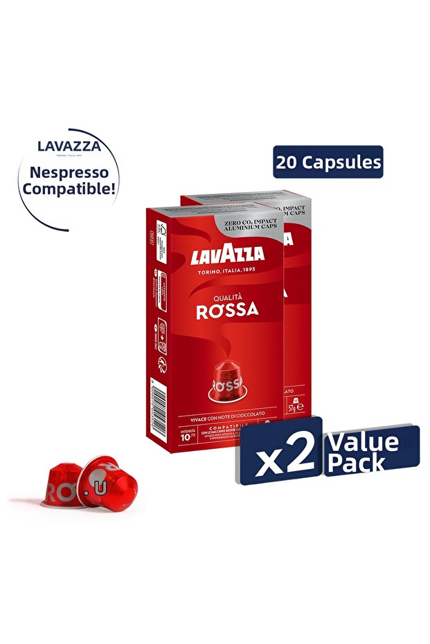 Qualita Rossa 20-Pack | Nespresso Compatible Capsule Coffee