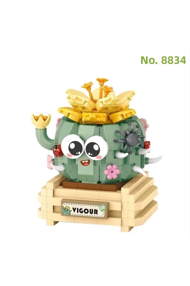 Pet Plant Series: Crowned Cactus |   450 Pieces Micro Blocks |   14+ Years Old |   Cactus Model