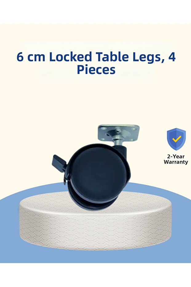 Lockable Furniture Wheel 6 cm Set of 4 Easy Installation -