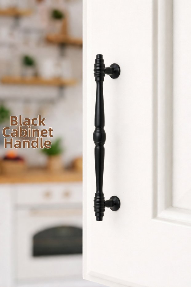 5-Piece Black Classic Handle 160 mm – Timeless & Stylish Furniture Handle (Pack of 5) | 424/160/16