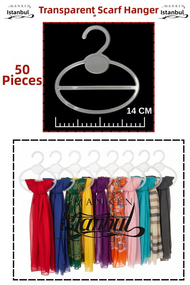 50 Pieces (14 cm) Transparent Crystal Shawl Hangers – for a Tidy and Aesthetic Look!