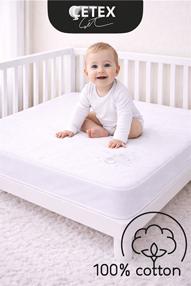 Baby 100% Cotton Liquid Proof Fitted Baby and Child Mattress Protector Mattress